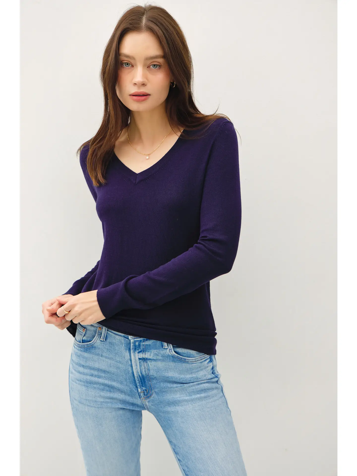 Everyday Classic V- Neck Knit Sweater ( Many Fall Colors!)