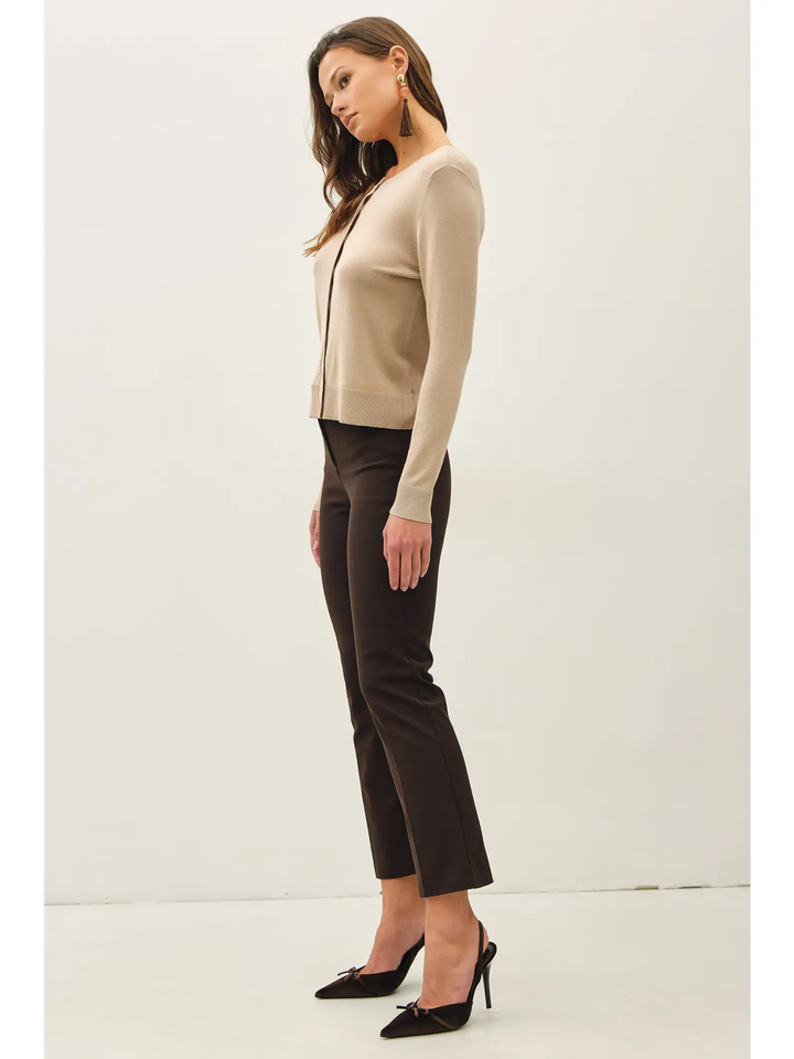Ultra Soft Essential Crewneck Cardigan(available in black, spruce & tan)