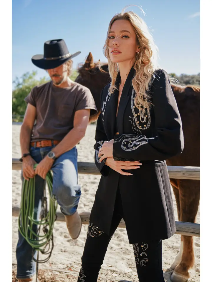 Rodeo Riviera Embroidered Tunic Blazer