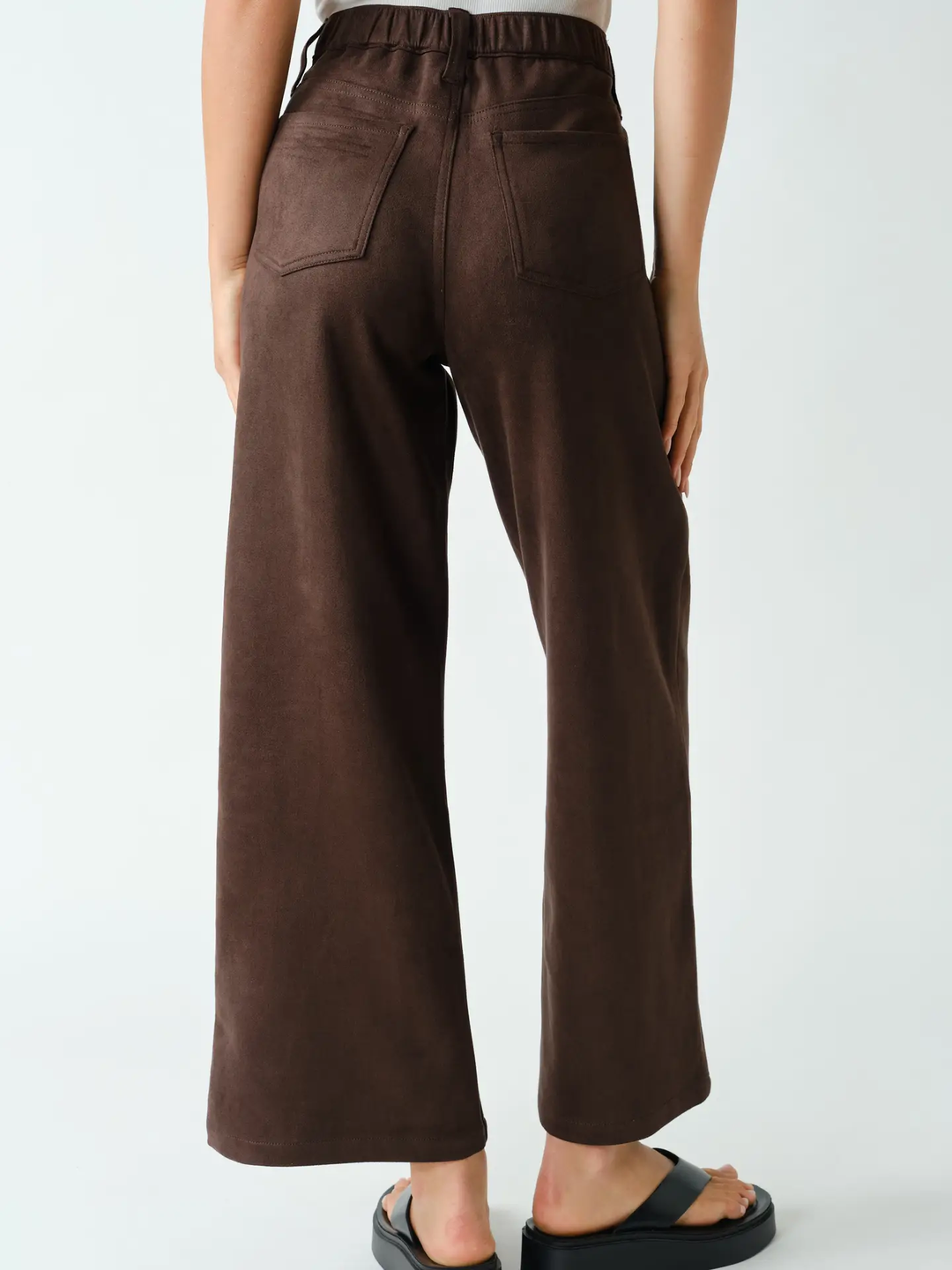 Mojave Suede Finish Wide Leg Pants (available in coffee bean & truffle)