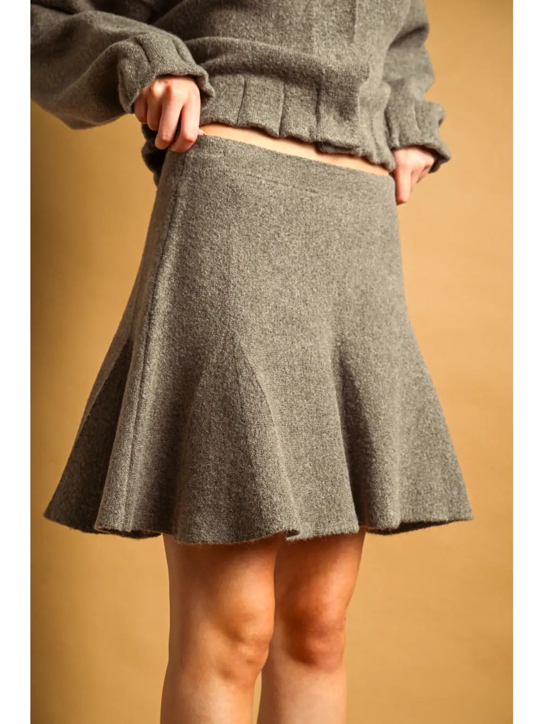 Flare Bottom Knit Skirt