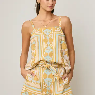 Scarf Belted Trouser Shorts