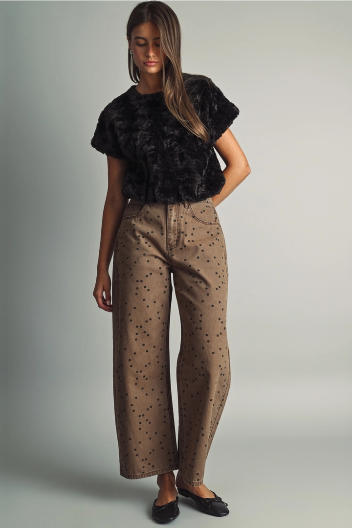 Plush Textured Faux Fur Top (available in black, mocha & cream)