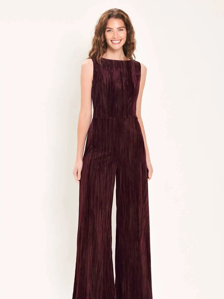 A Textured Velvet Jumpsuit