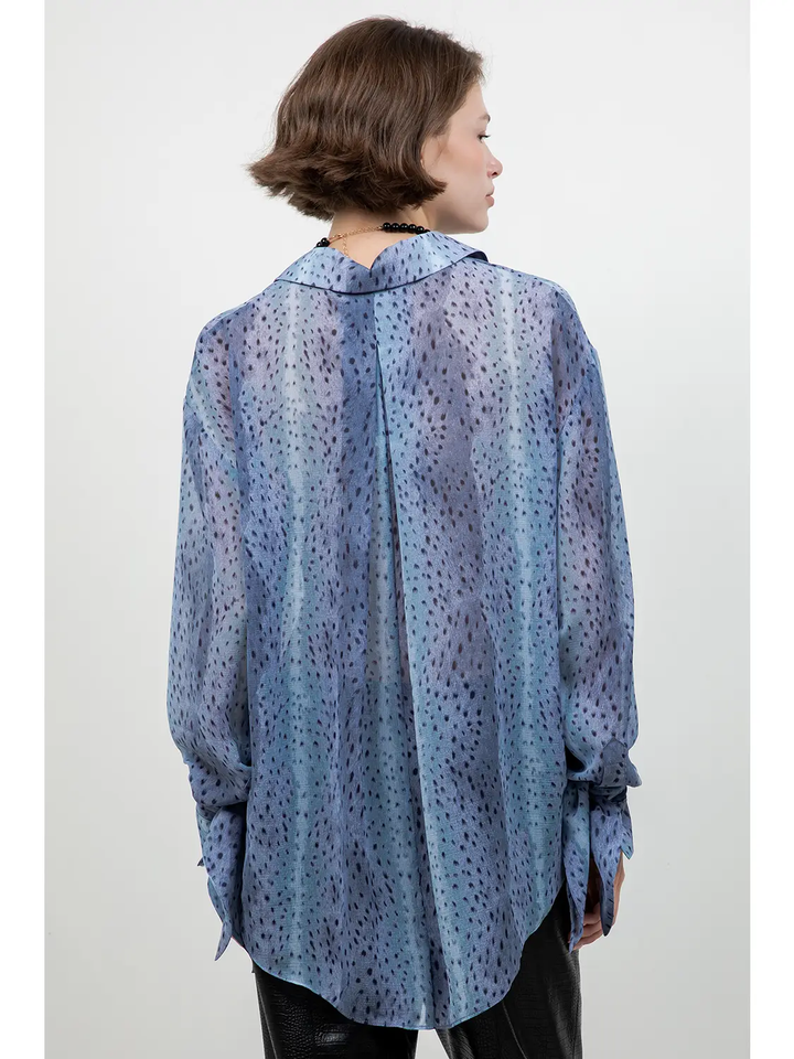 Bambi Print Soft Woven Button Down Shirt