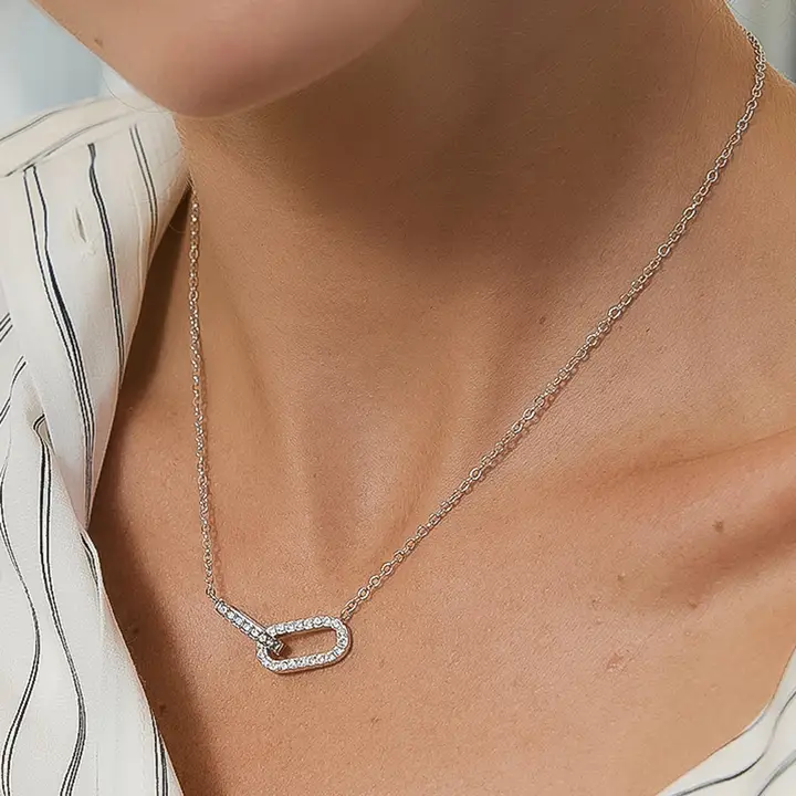 Priamo 18K Gold Plated Cz Chain Necklace