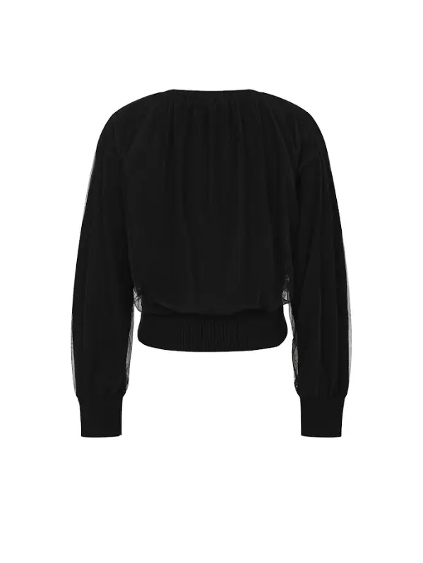 Marielle Crew Neck Tulle Cardigan