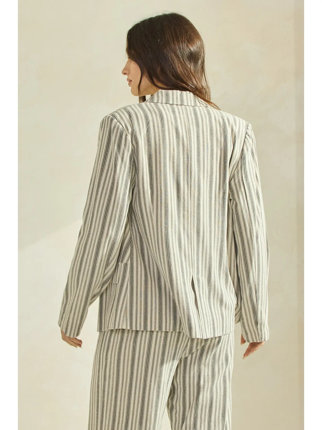 Striped Double Breasted Blazer