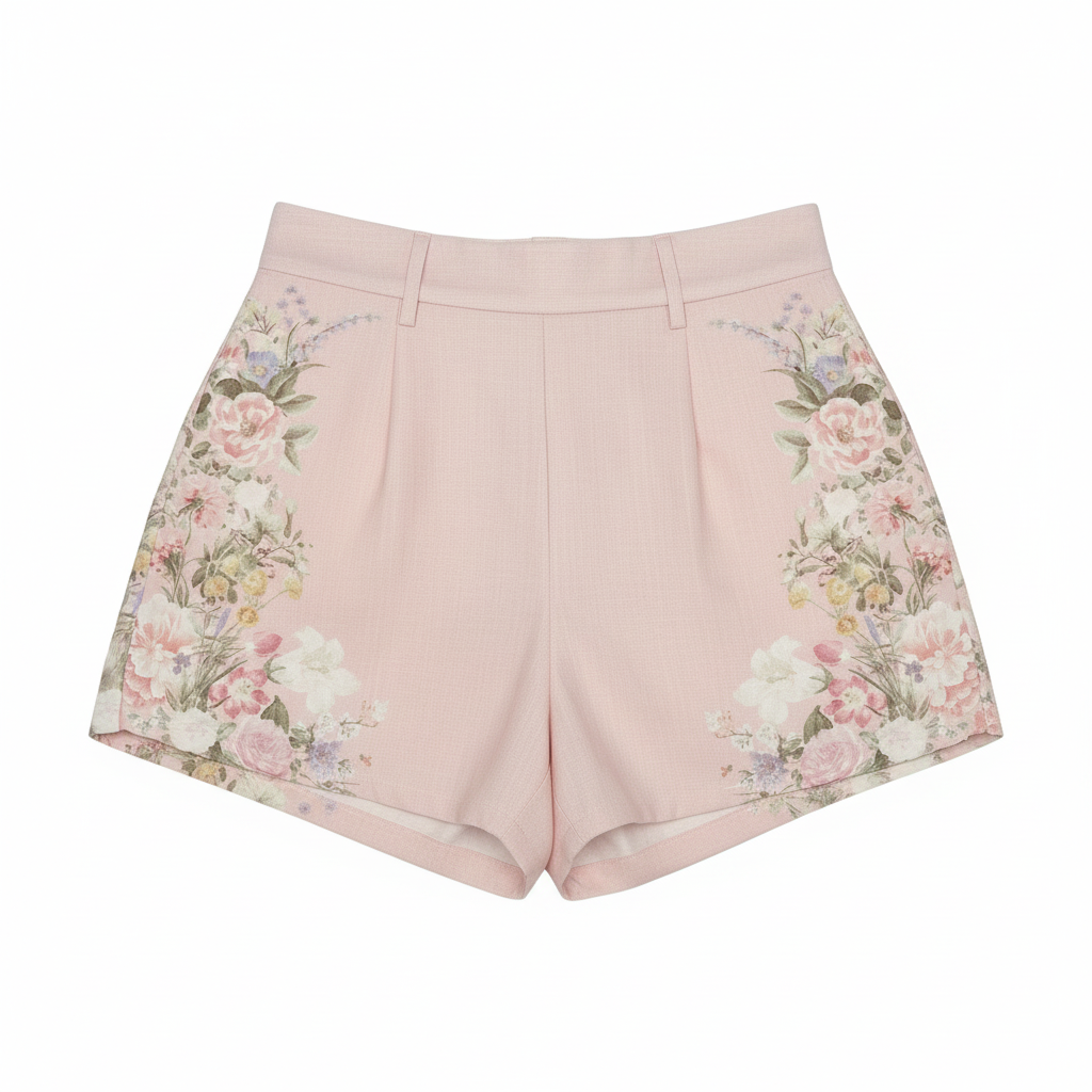 Floral Shorts — Close-Up Product Shot