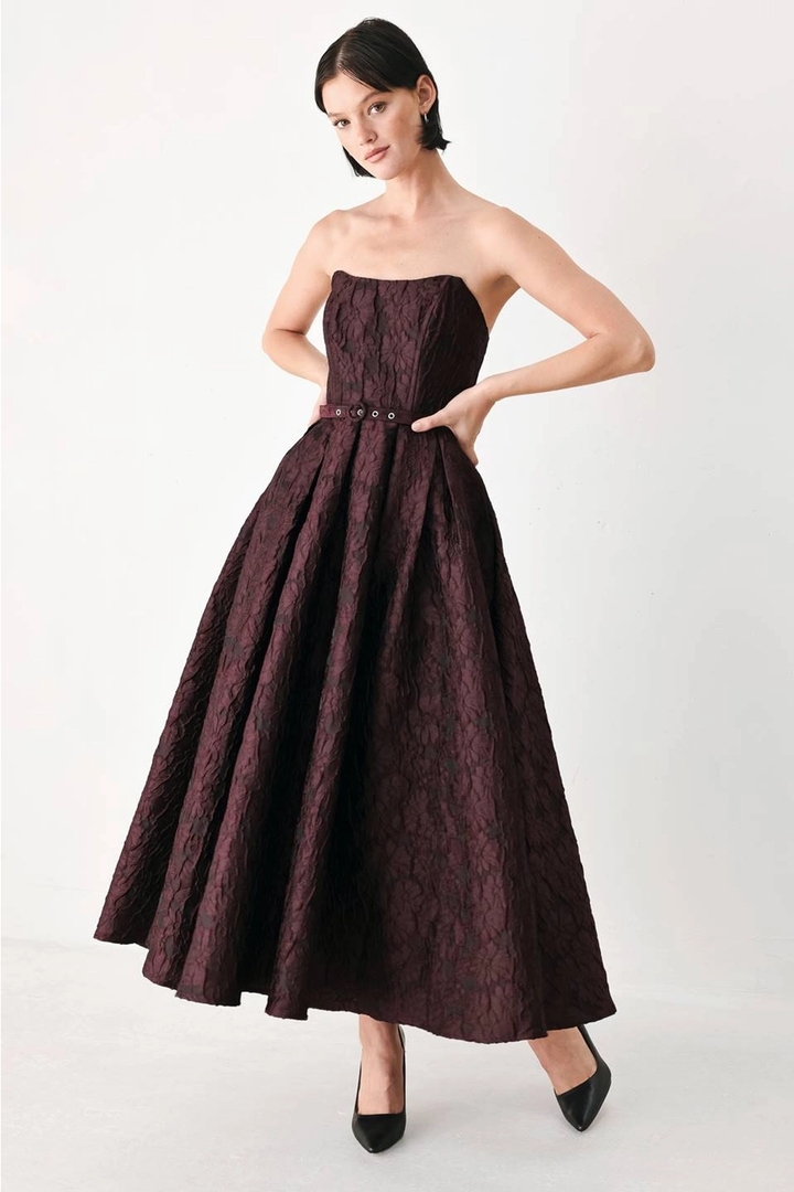 An Embossed Woven Midi Dress