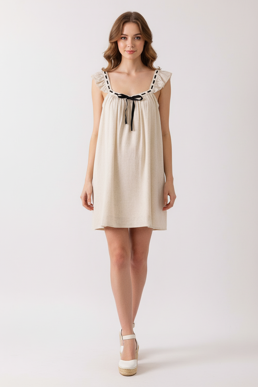 Front view with small bow at front