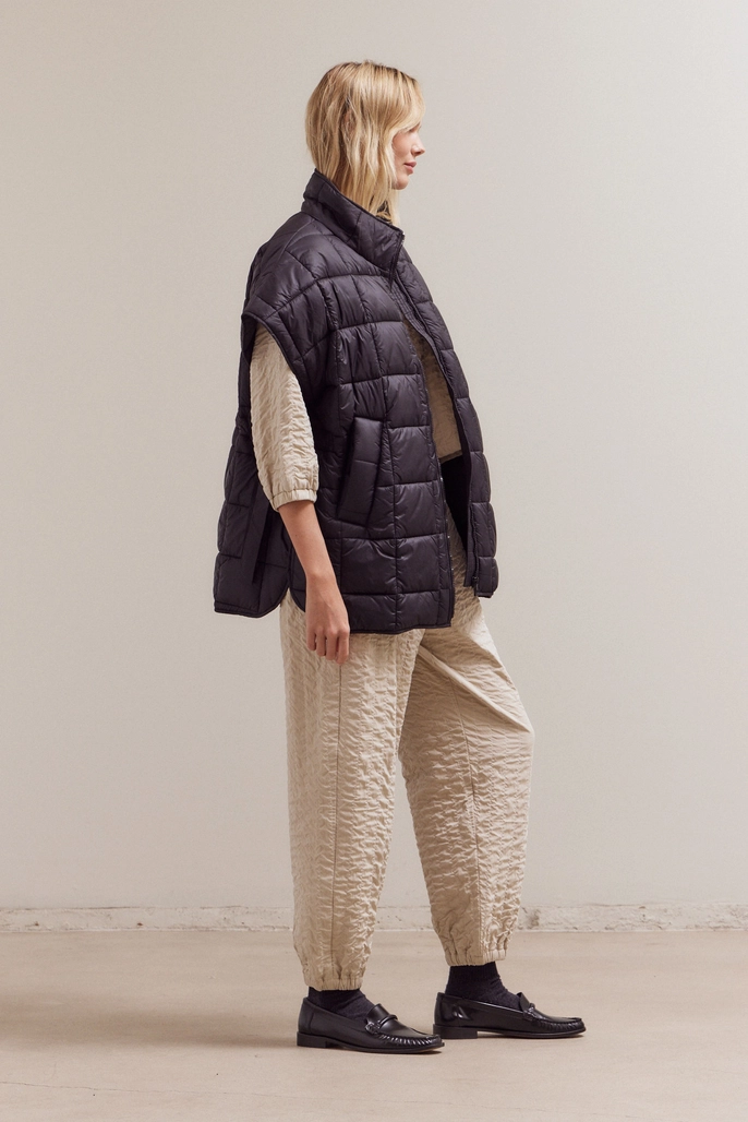 High Neck Zip Up Quilting Padded Vest