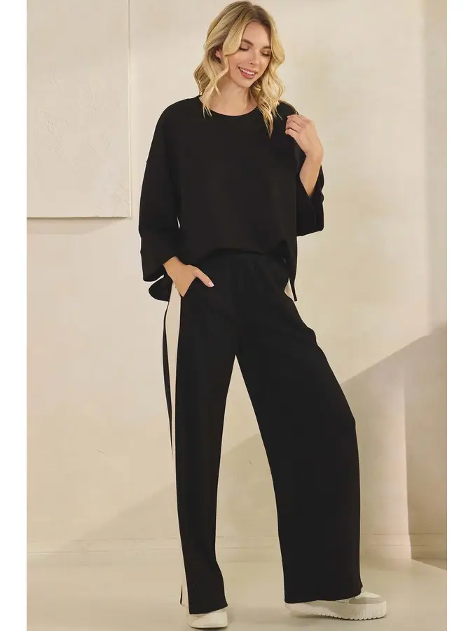 So Relaxed Ultracomfy Two Tone Wide Leg Pants