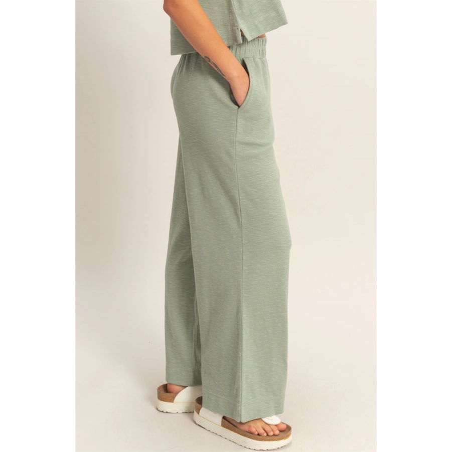 Wide Leg Elastic Waist Pants