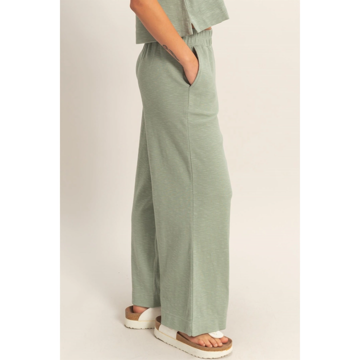 Wide Leg Elastic Waist Pants