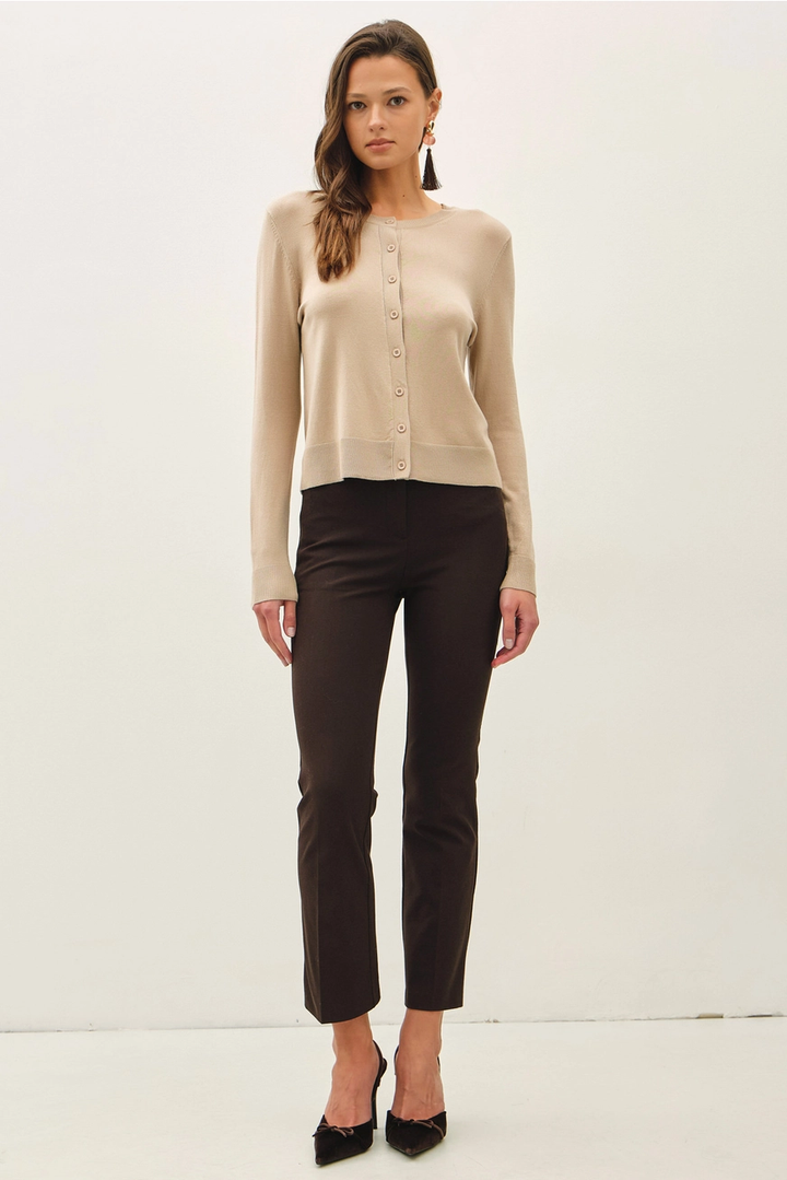 Ultra Soft Essential Crewneck Cardigan(available in black, spruce & tan)