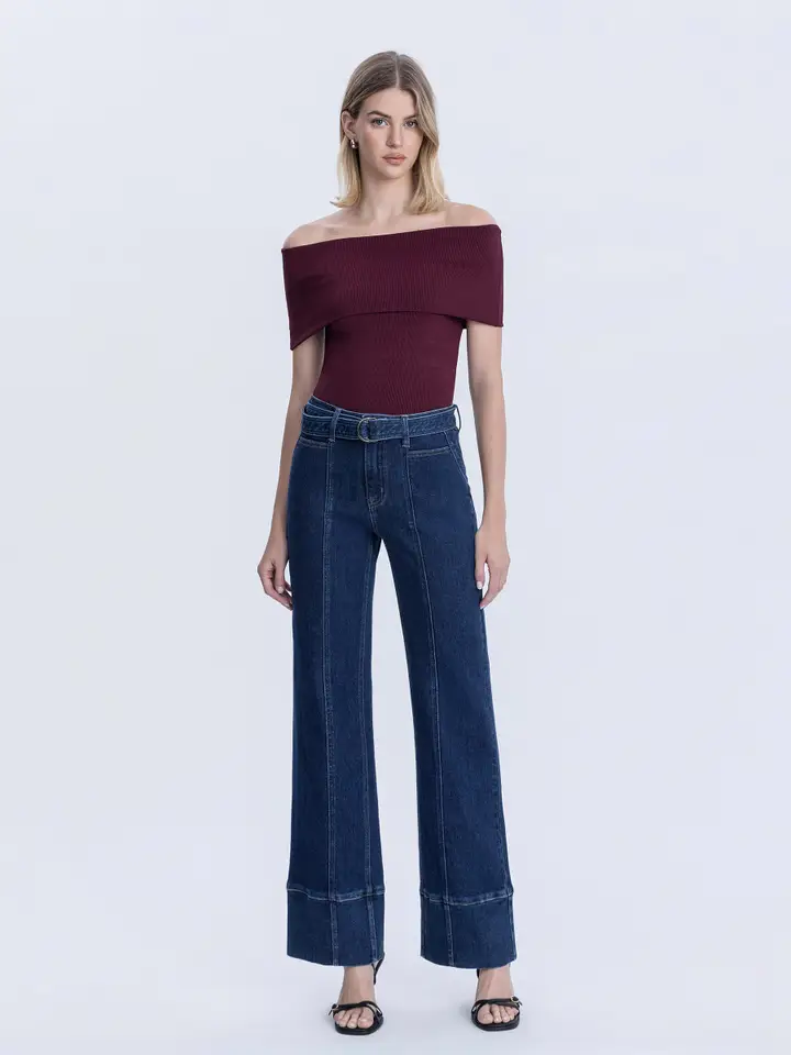 Super High Rise Belt Strap Vintage Flare Jeans
