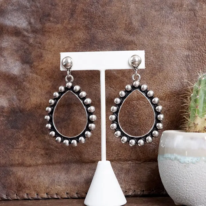 Western Teardrop Bubble Dangle Earrings