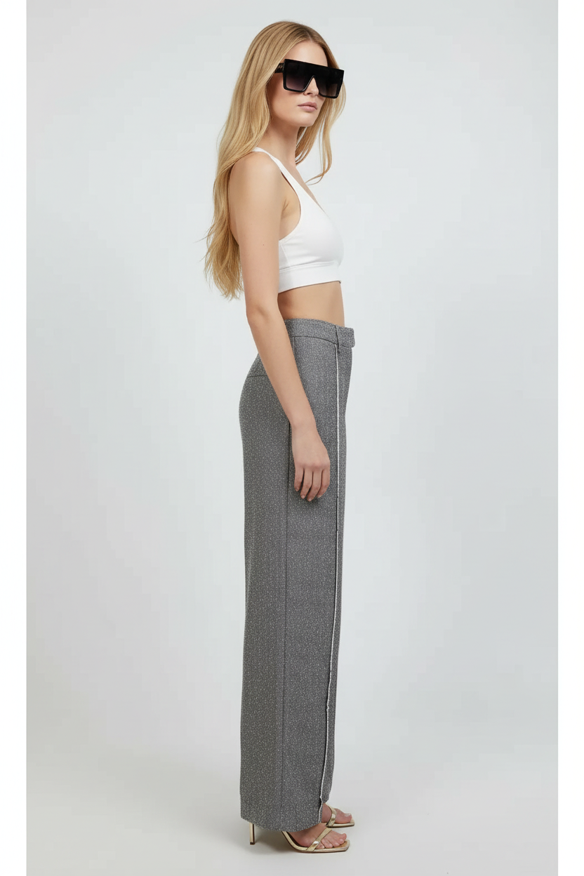 Grey Tweed Trousers — Beciga Model Side