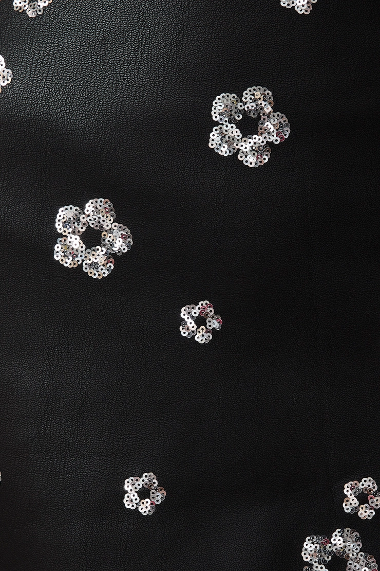 Daisy Sequin Leather Mini Skirt