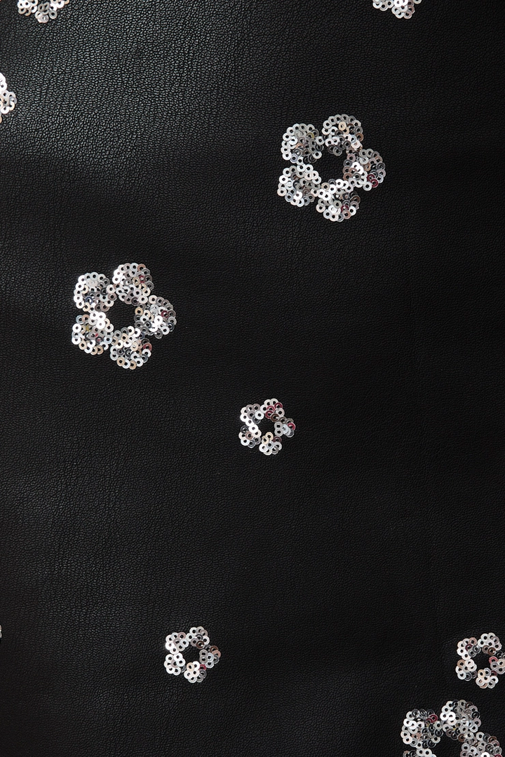 Daisy Sequin Leather Mini Skirt