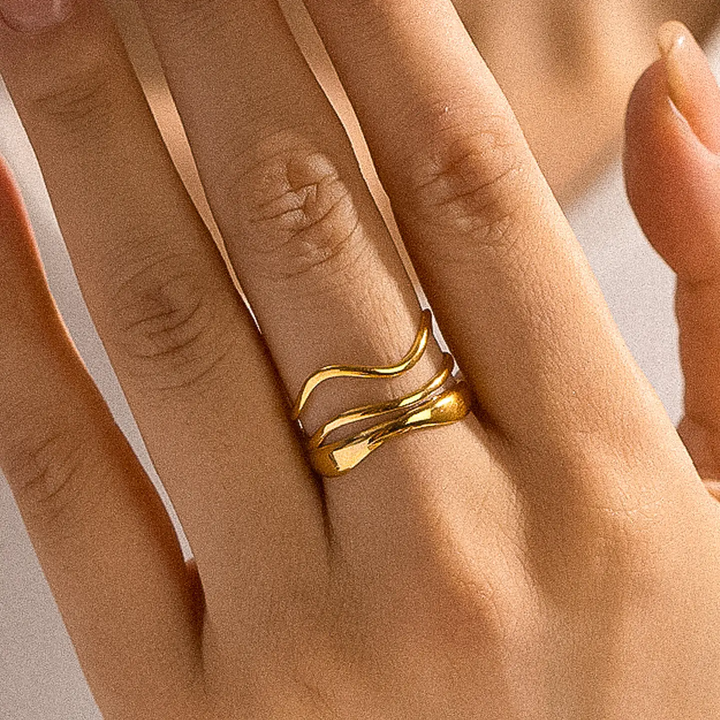 Ozzy 18K Gold Plated Abstract Ring