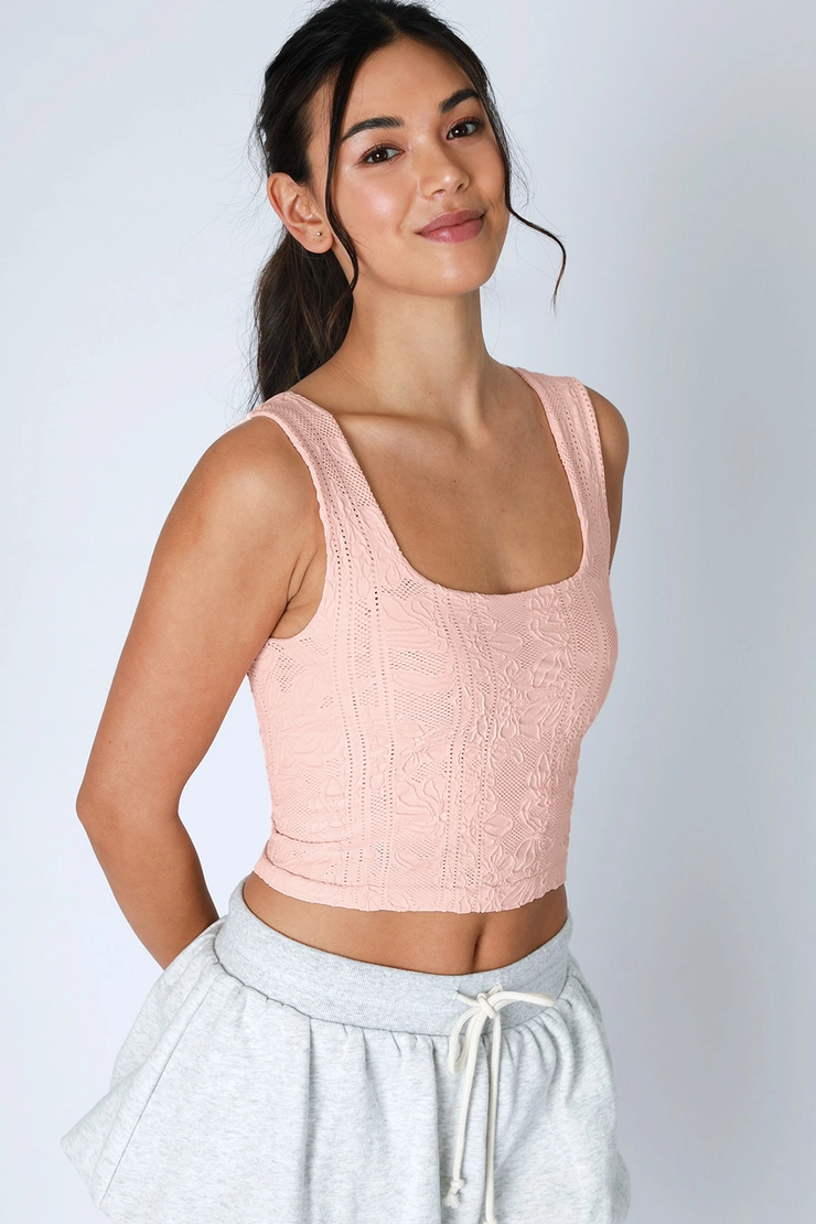 Double Lace Square Crop Top