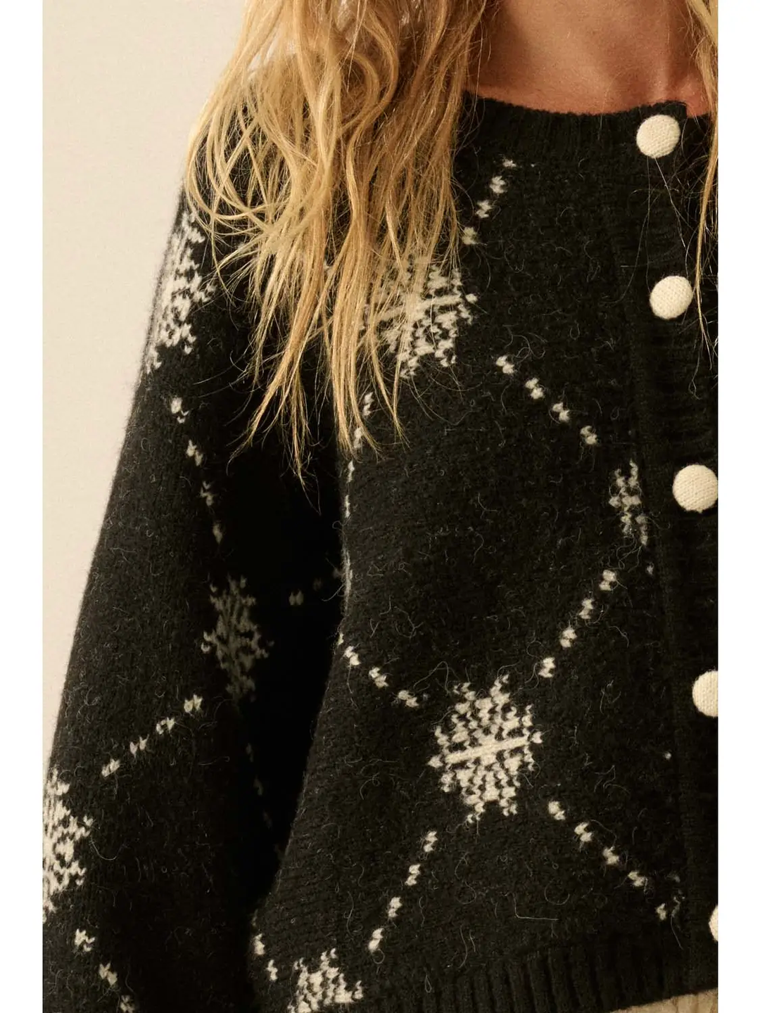 Snowflake Jacquard Dolman Cardigan