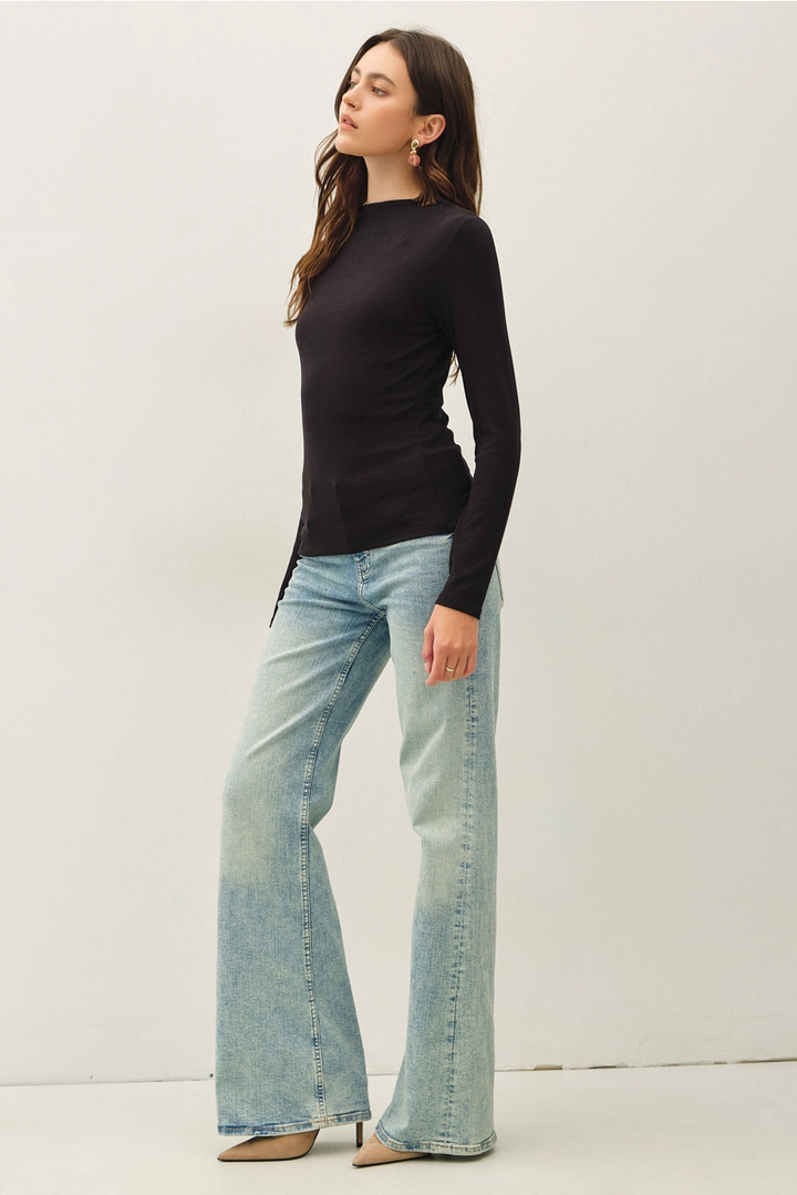 Basic Ribbed Mockneck Knit Top(available in  burgundy, black, & H. Charcoal)