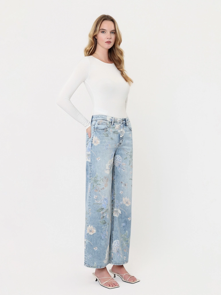 Super High Rise Floral Extreme Vintage Flare Jeans