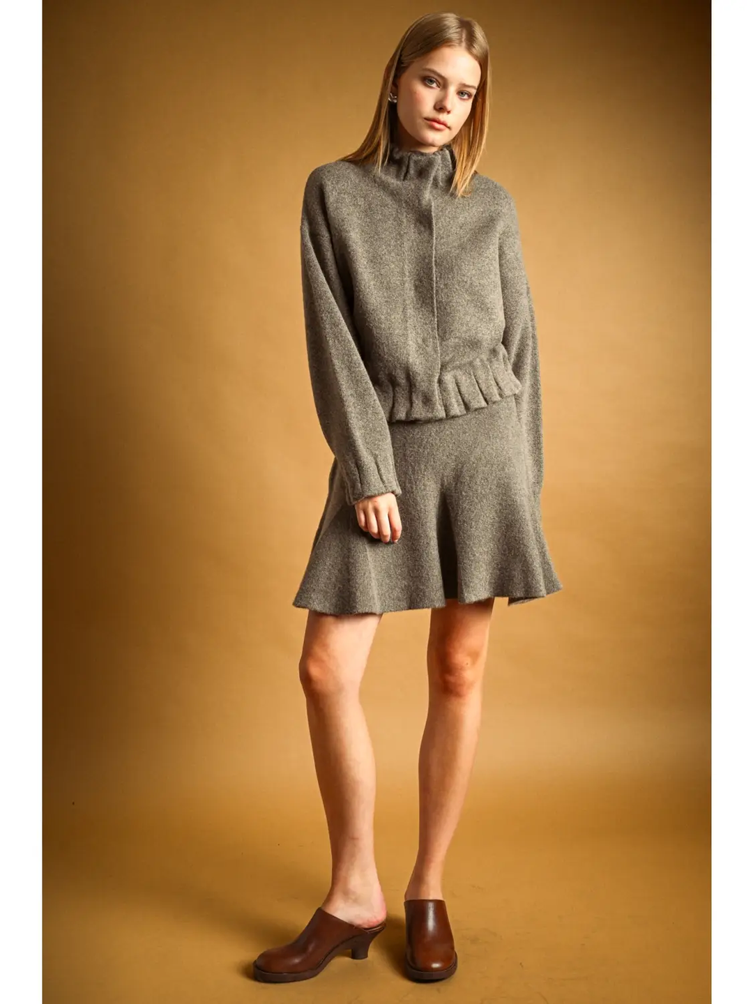 Flare Bottom Knit Skirt