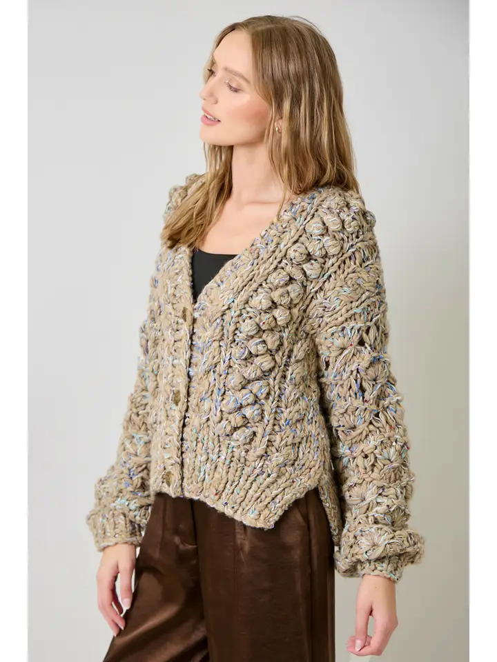 Cora Flecked Chunky Sweater Cardigan