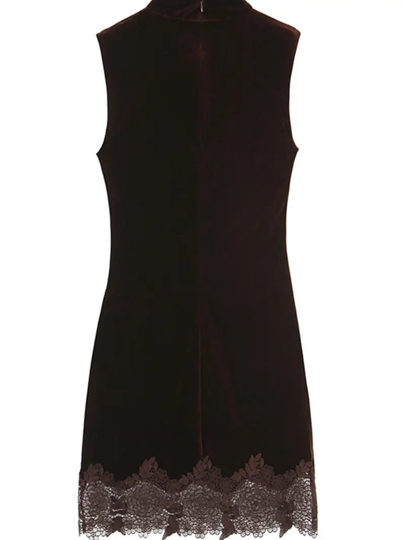 Sleeveless Lace Hem Dress