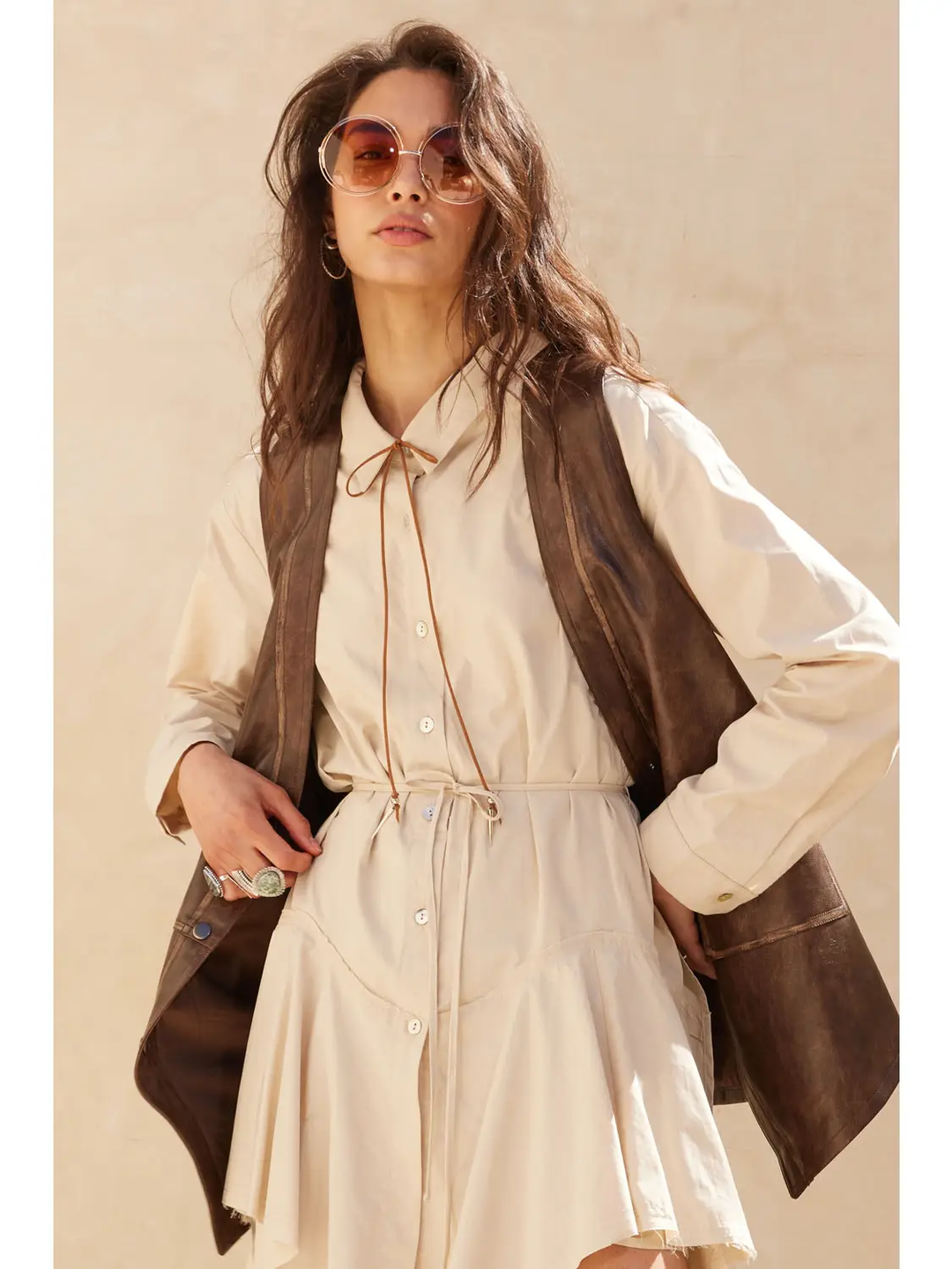 Faux Leather Snap-Front Vest