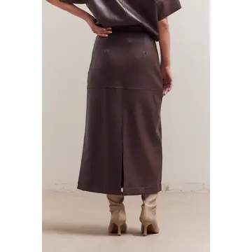 Laila Vegan Leather Pencil Skirt