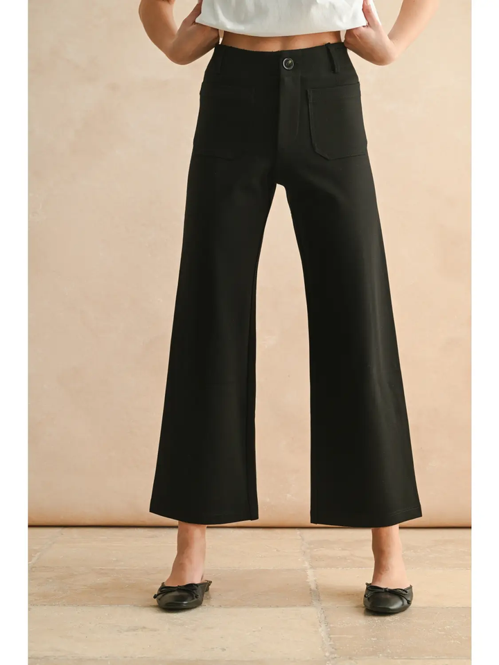 Ponte Fabric Crop Pants