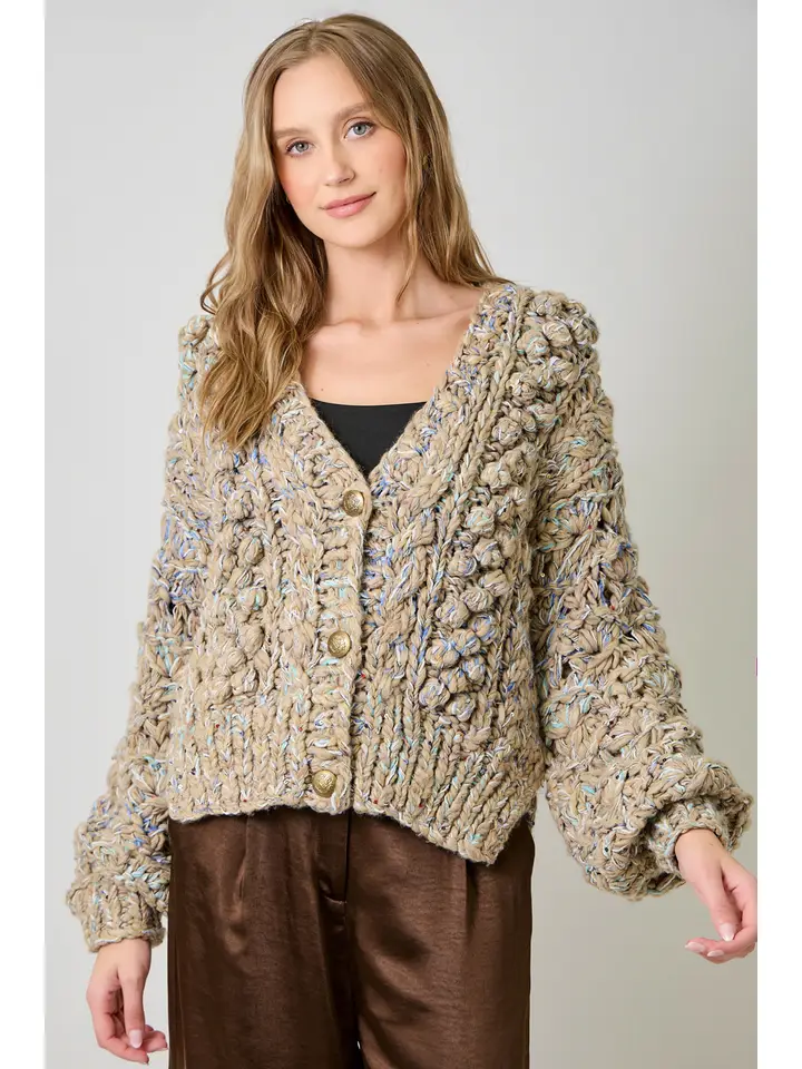 Cora Flecked Chunky Sweater Cardigan