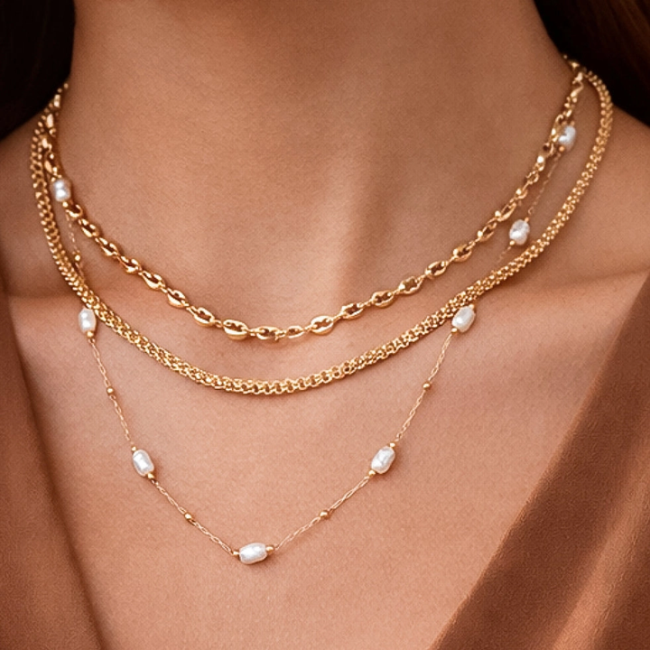 Triple Layered Chunky Chain Necklace