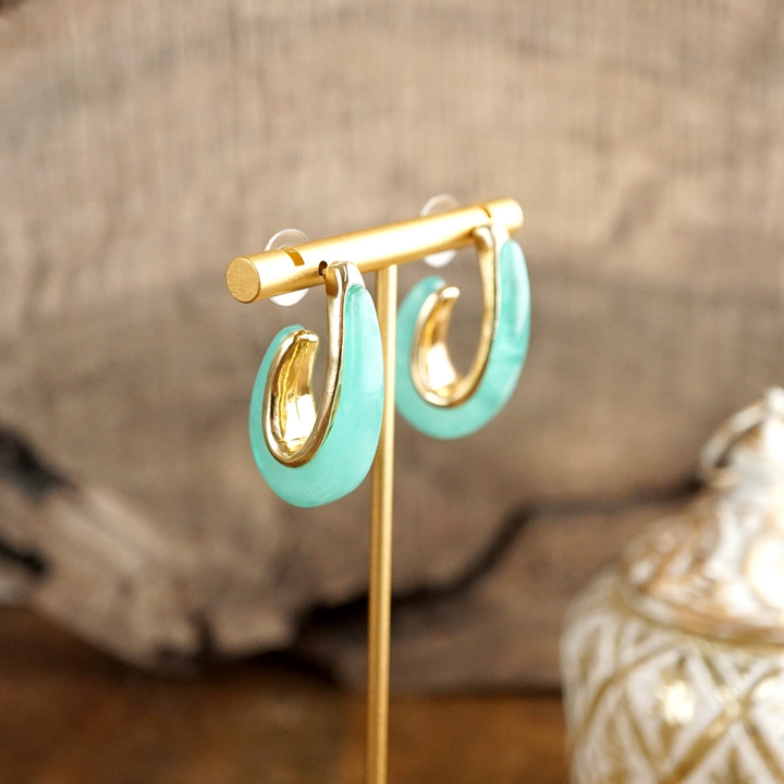 Golden Ember Sculptural Acrylic Hoop Earrings