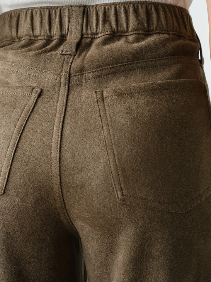 Mojave Suede Finish Wide Leg Pants (available in coffee bean & truffle)