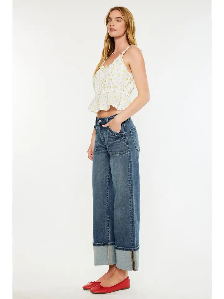 Rylynn Open Pack Mid Rise Wide Leg Jeans