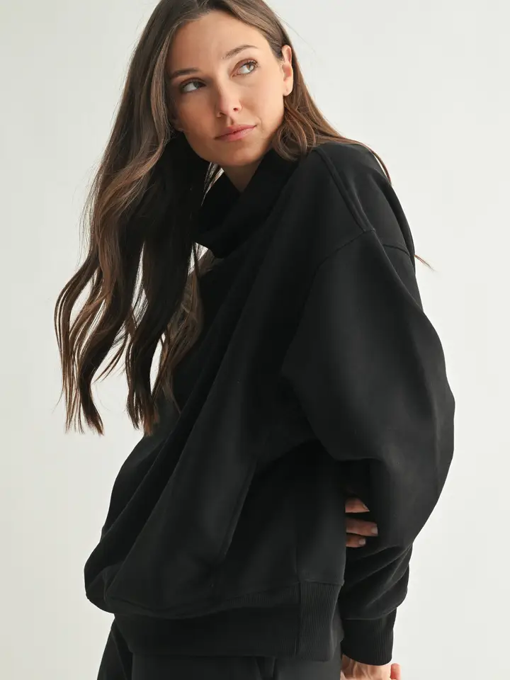 Cozycore Cotton Blend Mock Neck Pullover