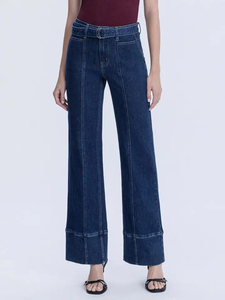 Super High Rise Belt Strap Vintage Flare Jeans