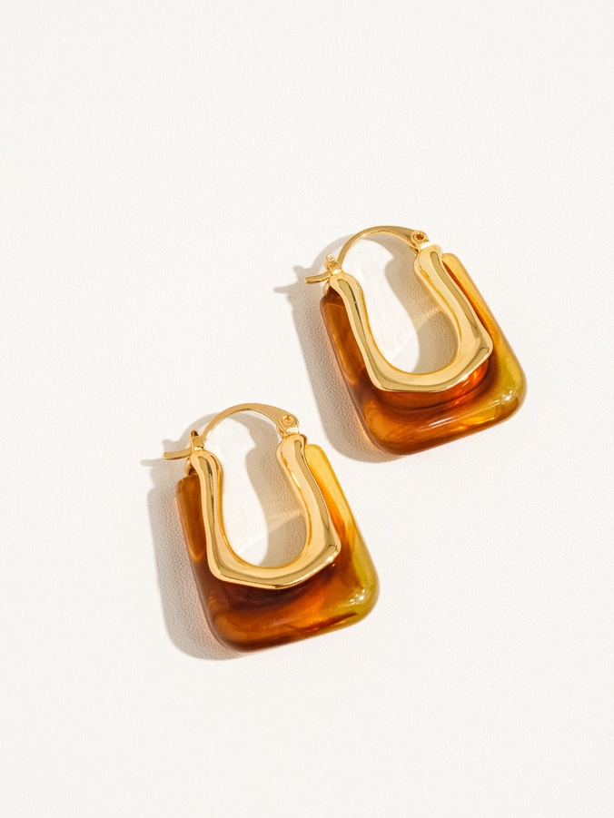 Talia 18K Gold U Shaped Boho Hoop Earring