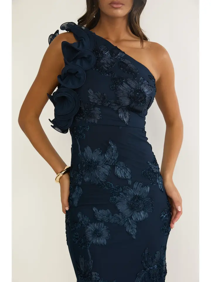 One Shoulder Floral Maxi Dress
