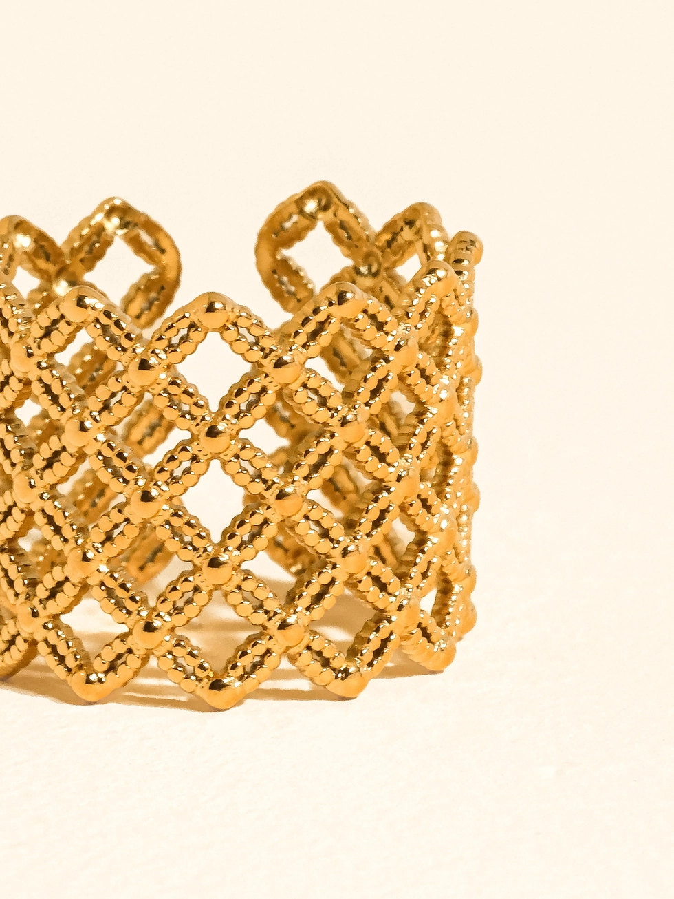 Alizée 18K Gold Plated Lattice Statement Ring