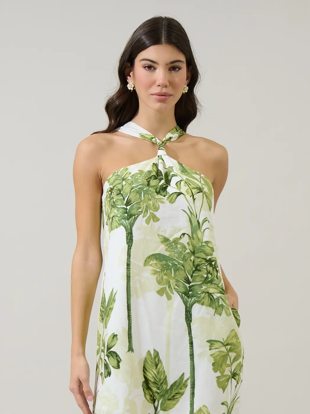 Palmet Tropical Amory Halter Mini Dress