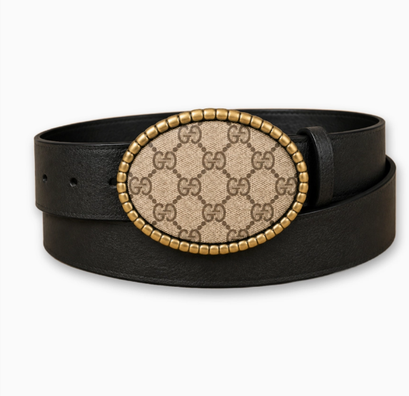 Upcycled Gucci Vegan Leather Belt (Black &Brown)