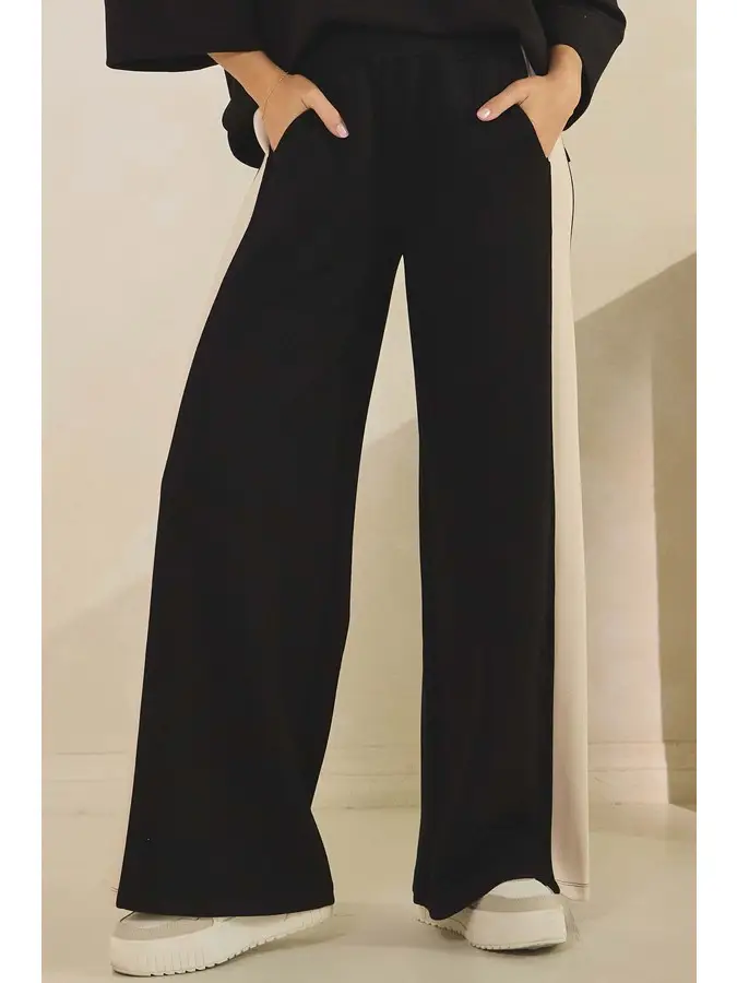 So Relaxed Ultracomfy Two Tone Wide Leg Pants