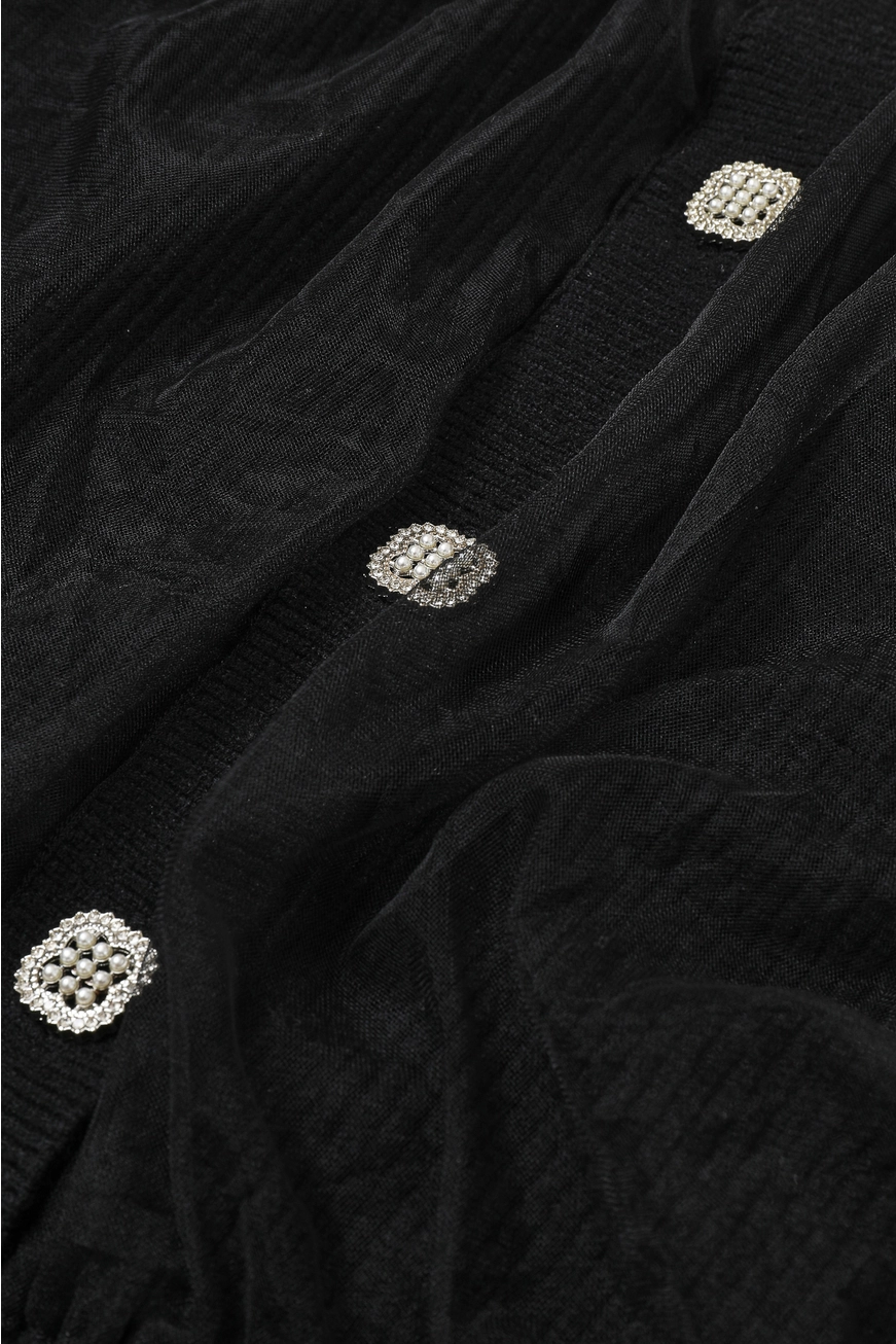 Marielle Crew Neck Tulle Cardigan